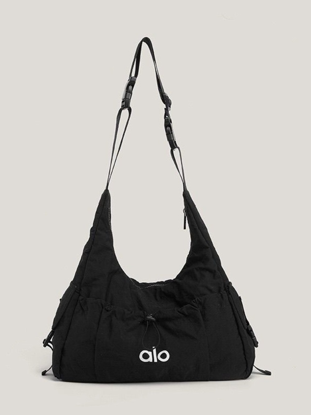 ALO Yoga Black Shoulder Hobo Bag with Logo